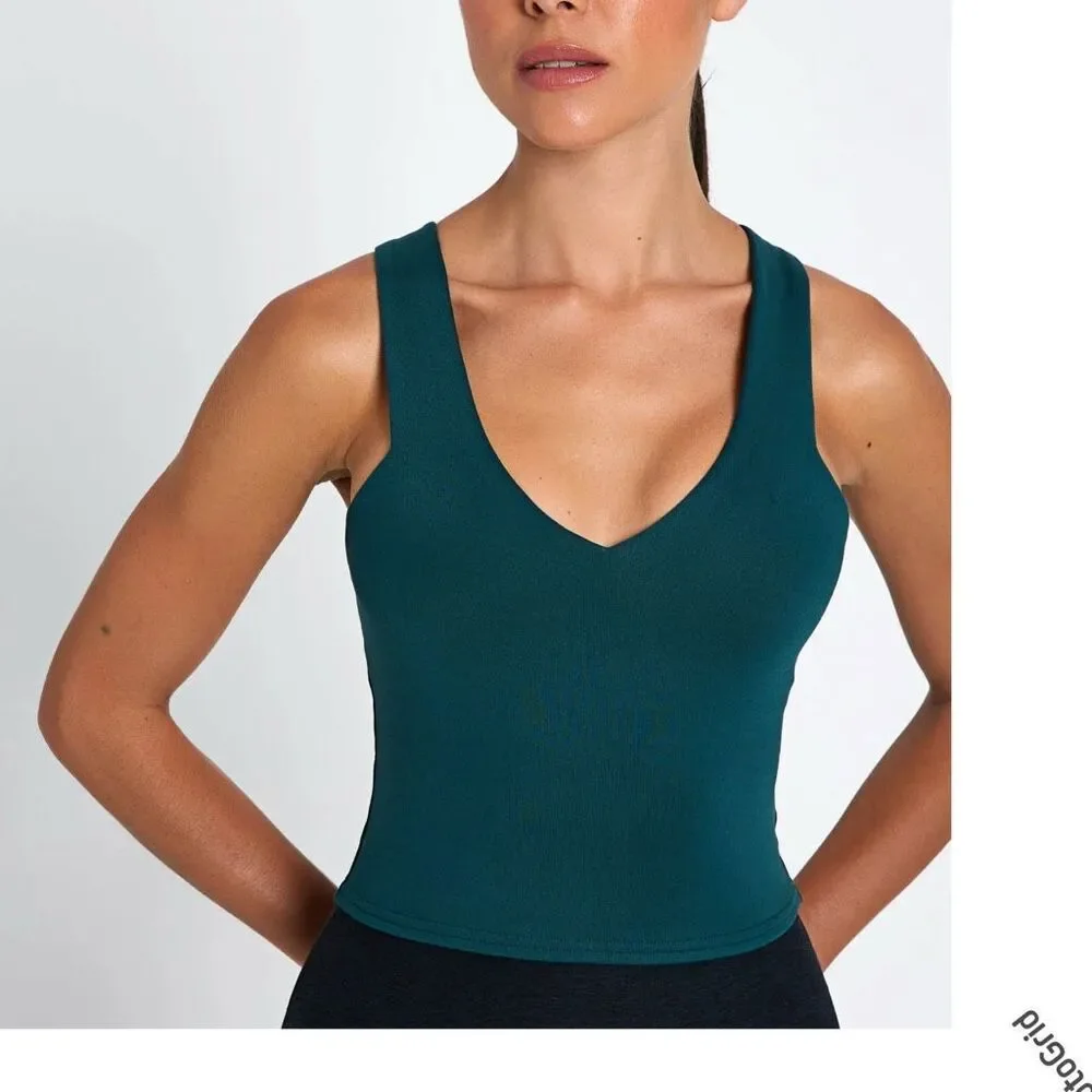 Alo Yoga Airbrush Real Bra Tank Midnight Green XS Women